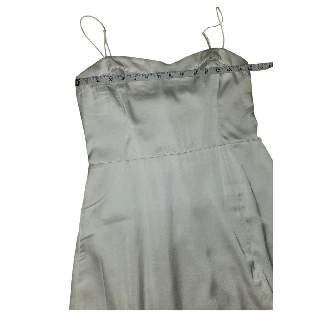 Abercrombie & Fitch Maxi Slip Dress Womens M Ivory Destination Wedding High Slit